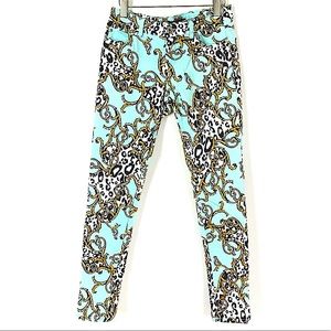 Celebrity Pink Turquoise Leopard Skinny Jeans Girl’s Size 7